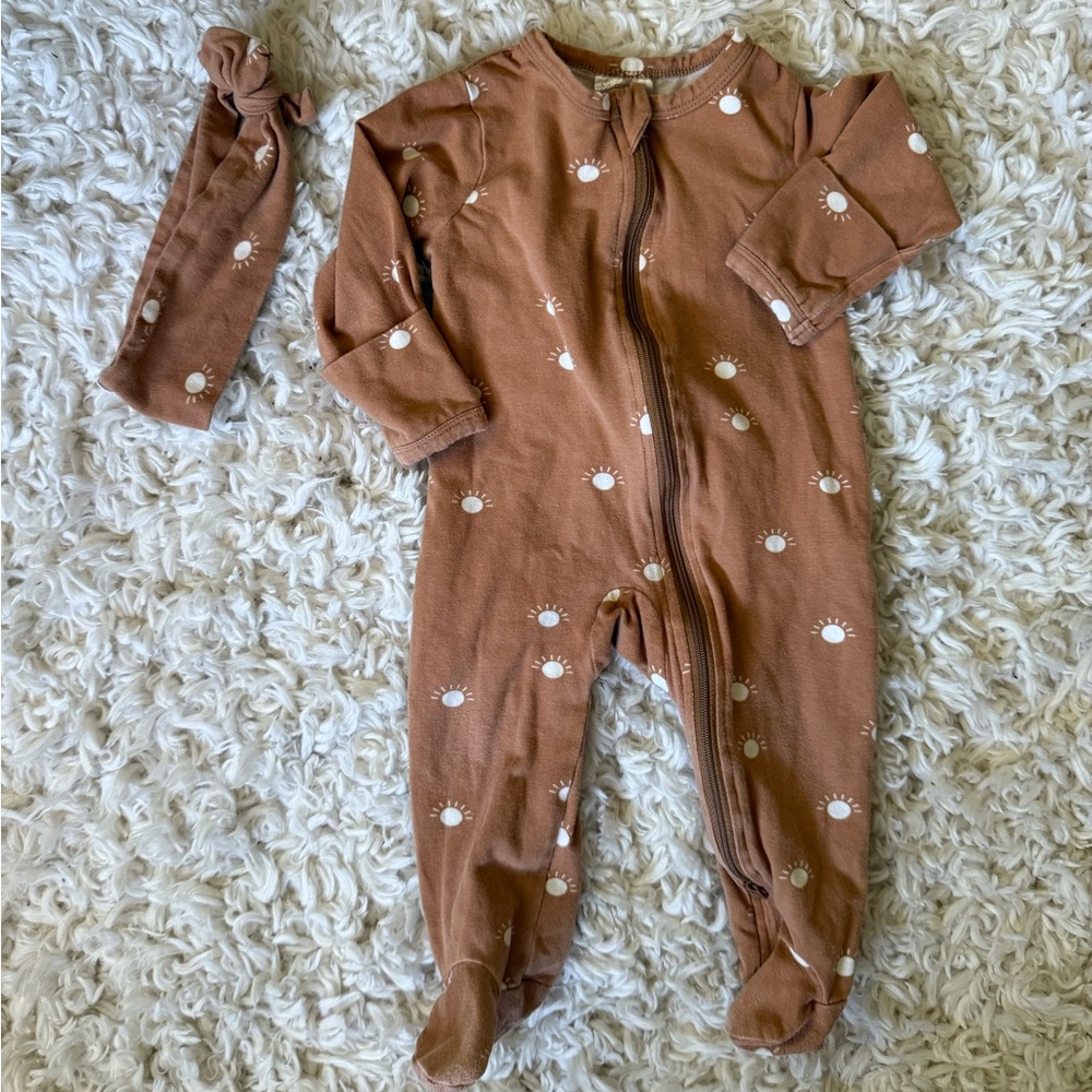 Mebie Baby footie pajamas and headband